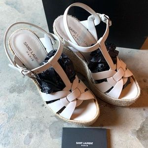 Saint Laurent Tribute wedge espadrilles sandals 37